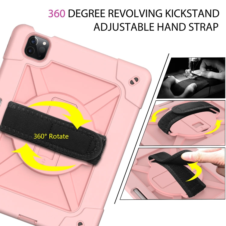Contrast Color Robot Shockproof Silicone + PC Protective Case with Holder For iPad Air 2022 / 2020 10.9 (Rose Gold) - iPad Air (2022) / (2020) 10.9 Cases by buy2fix | Online Shopping UK | buy2fix