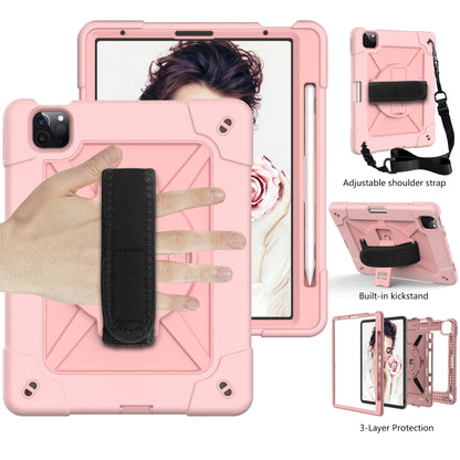 Contrast Color Robot Shockproof Silicone + PC Protective Case with Holder For iPad Air 2022 / 2020 10.9 (Rose Gold) - iPad Air (2022) / (2020) 10.9 Cases by buy2fix | Online Shopping UK | buy2fix
