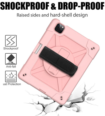 Contrast Color Robot Shockproof Silicone + PC Protective Case with Holder For iPad Air 2022 / 2020 10.9 (Rose Gold) - iPad Air (2022) / (2020) 10.9 Cases by buy2fix | Online Shopping UK | buy2fix