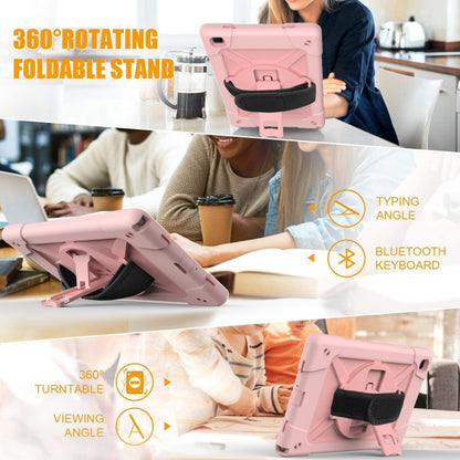 For Samsung Galaxy Tab A7 10.4 (2020) T500/T505 Contrast Color Robot Shockproof Silicone + PC Protective Case with Holder(Rose Gold) - Other Galaxy Tab PC by buy2fix | Online Shopping UK | buy2fix