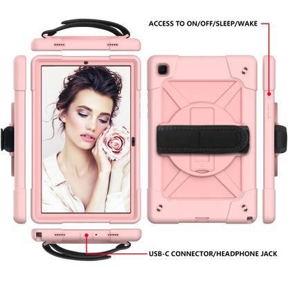 For Samsung Galaxy Tab A7 10.4 (2020) T500/T505 Contrast Color Robot Shockproof Silicone + PC Protective Case with Holder(Rose Gold) - Other Galaxy Tab PC by buy2fix | Online Shopping UK | buy2fix