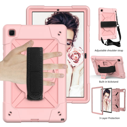 For Samsung Galaxy Tab A7 10.4 (2020) T500/T505 Contrast Color Robot Shockproof Silicone + PC Protective Case with Holder(Rose Gold) - Other Galaxy Tab PC by buy2fix | Online Shopping UK | buy2fix