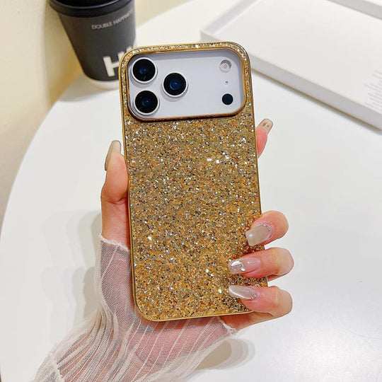 For iPhone 17 Pro Max Glitter Powder Shockproof TPU Phone Case(Gold)