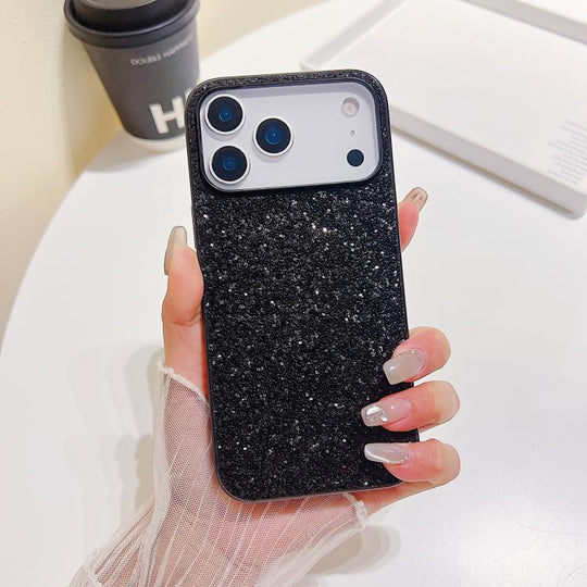 For iPhone 17 Pro Max Glitter Powder Shockproof TPU Phone Case(Black)