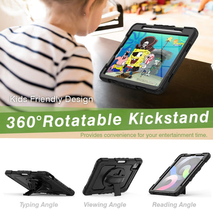 Shockproof Colorful Silicone + PC Protective Case with Holder & Shoulder Strap & Hand Strap & Pen Slot For iPad Air 2022 / 2020 10.9 (Black) - iPad Air (2022) / (2020) 10.9 Cases by buy2fix | Online Shopping UK | buy2fix