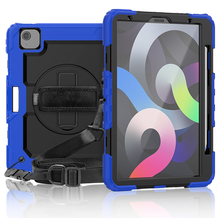 Shockproof Colorful Silicone + PC Protective Case with Holder & Shoulder Strap & Hand Strap & Pen Slot For iPad Air 2022 / 2020 10.9 (Blue) - iPad Air (2022) / (2020) 10.9 Cases by buy2fix | Online Shopping UK | buy2fix
