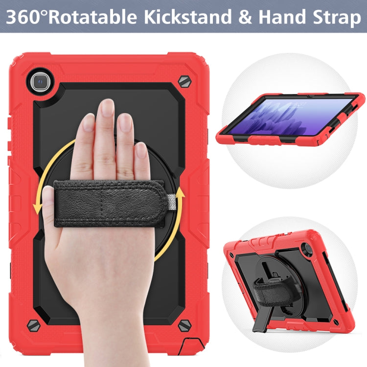 For Samsung Galaxy Tab A7 (2020) T500/T505 Shockproof Colorful Silicone + PC Protective Case with Holder & Shoulder Strap & Hand Strap & Pen Slot(Red) - Other Galaxy Tab PC by buy2fix | Online Shopping UK | buy2fix