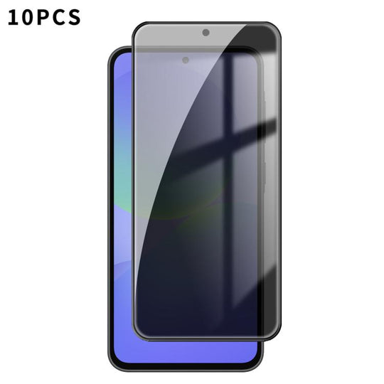For Galaxy A36 5G 10pcs Kalebol High-Aluminum Screen-Printed Full-Coverage Black-Border Privacy Tempered Glass Film