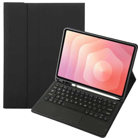 For Samsung Galaxy Tab S11 Candy Color TPU Touch Bluetooth Keyboard Leather Tablet Case with Pen Holder(Black)