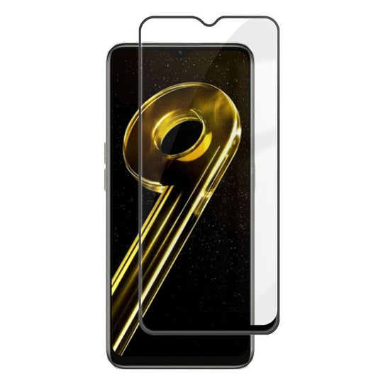For Realme 9i 5G Kalebol High-Aluminum Screen-Printed Full-Coverage Anti-Fingerprint Black-Bordered HD Tempered Glass Film