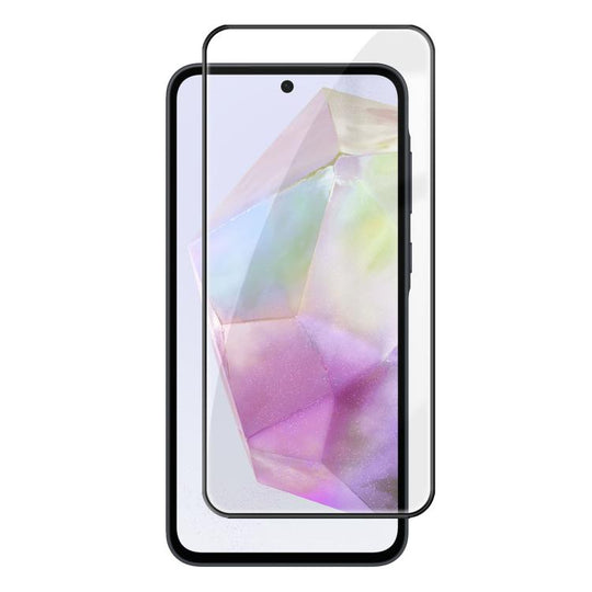 For Galaxy A35 5G Kalebol High-Aluminum Screen-Printed Full-Coverage Anti-Fingerprint Black-Bordered HD Tempered Glass Film
