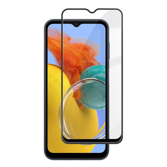 For Galaxy M14 5G Kalebol High-Aluminum Screen-Printed Full-Coverage Anti-Fingerprint Black-Bordered HD Tempered Glass Film
