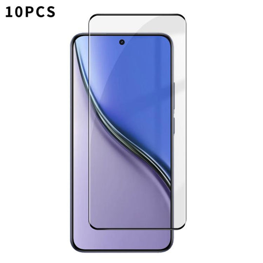 For Realme P3 Ultra 5G 10pcs Kalebol Curved High-Aluminum Screen-Printed Full-Coverage Anti-Fingerprint Black-Bordered HD Tempered Glass Film