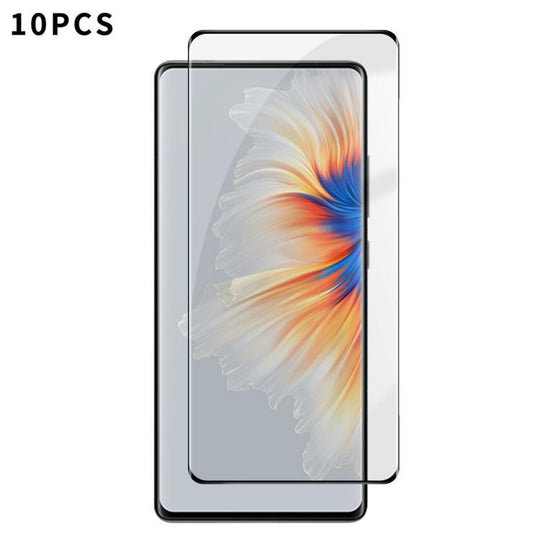 For Xiaomi Mi Mix 4 10pcs Kalebol Curved High-Aluminum Screen-Printed Full-Coverage Anti-Fingerprint Black-Bordered HD Tempered Glass Film