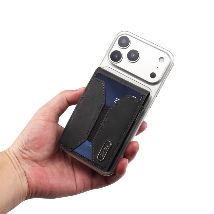 Denior V20 Skin Elastic MagSafe Card Box(Black) - Adhesive Card Holders by Denior | Online Shopping UK | buy2fix