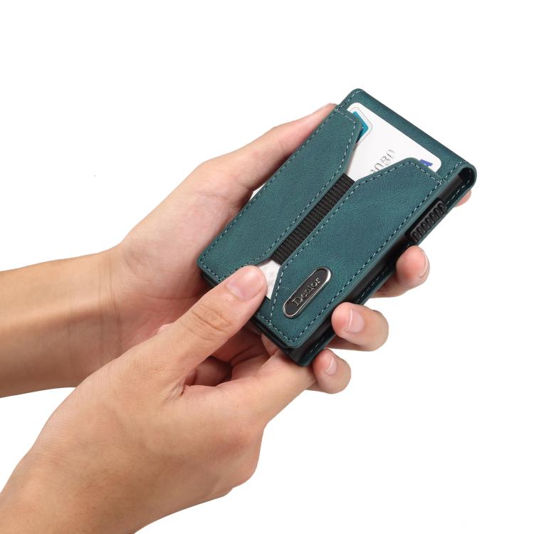 Denior V20 Skin Elastic MagSafe Card Box(Blue) - Adhesive Card Holders by Denior | Online Shopping UK | buy2fix