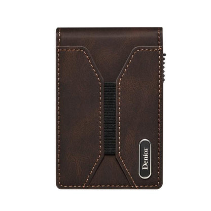 Denior V20 Skin Elastic MagSafe Card Box(Brown) - Adhesive Card Holders by Denior | Online Shopping UK | buy2fix