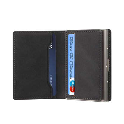 Denior V21 Skin Pleated MagSafe Card Box(Black) - Adhesive Card Holders by Denior | Online Shopping UK | buy2fix