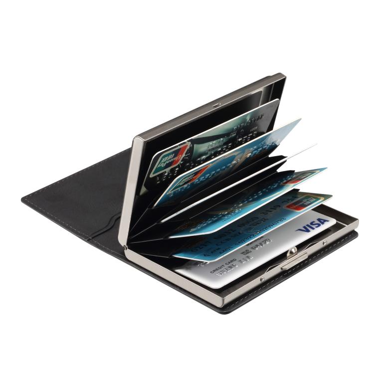 Denior V21 Skin Pleated MagSafe Card Box(Black) - Adhesive Card Holders by Denior | Online Shopping UK | buy2fix