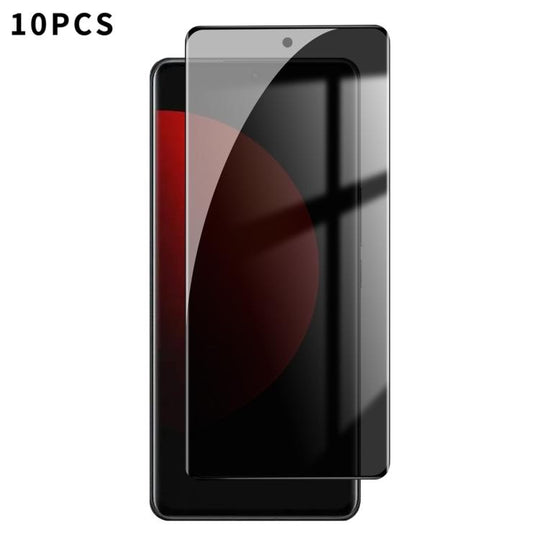 For Xiaomi 12S Ultra 10pcs Kalebol Curved High-Aluminum Screen-Printed Full-Coverage Anti-Fingerprint Black-Border Privacy Tempered Glass Film