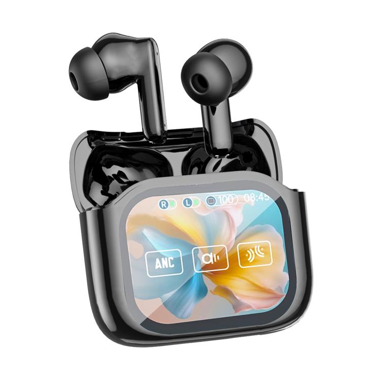 JM19 Touchscreen Color Screen ANC Active Noise Reduction Wireless Bluetooth Earphone with Translator(Black) - TWS Earphone by buy2fix | Online Shopping UK | buy2fix