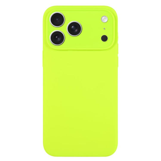 For iPhone 17 Pro Max Pure Color Liquid Silicone Fine Pore Phone Case(Bright Green)