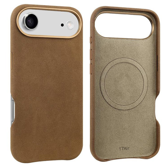 For iPhone Air VIETAO Suede MagSafe PU Leather Phone Case(Dark Brown)
