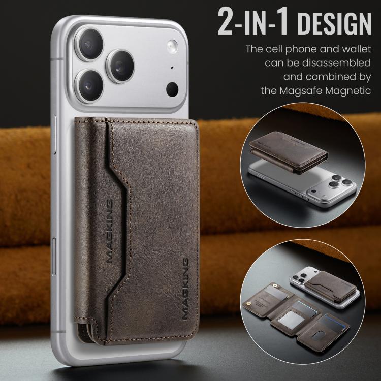 MAGKING K3 Pro Series MagSafe RFID Card Bag(Coffee) - Adhesive Card Holders by MAGKING | Online Shopping UK | buy2fix