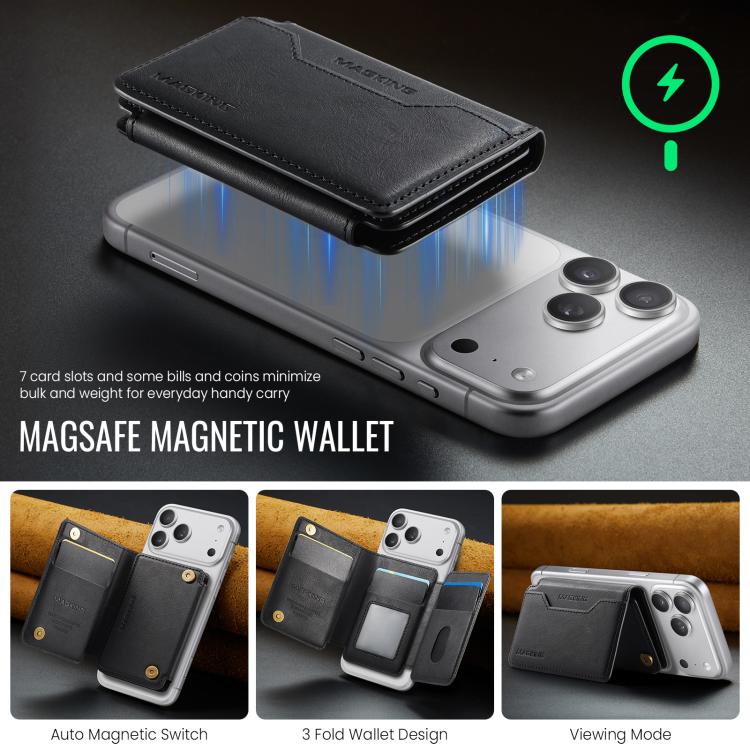 MAGKING K3 Pro Series MagSafe RFID Card Bag(Black) - Adhesive Card Holders by MAGKING | Online Shopping UK | buy2fix