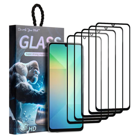 For Samsung Galaxy A06 5G 5pcs / Pack Do As You Wish Silk Screen Printed HD Tempered Glass Film(Black)