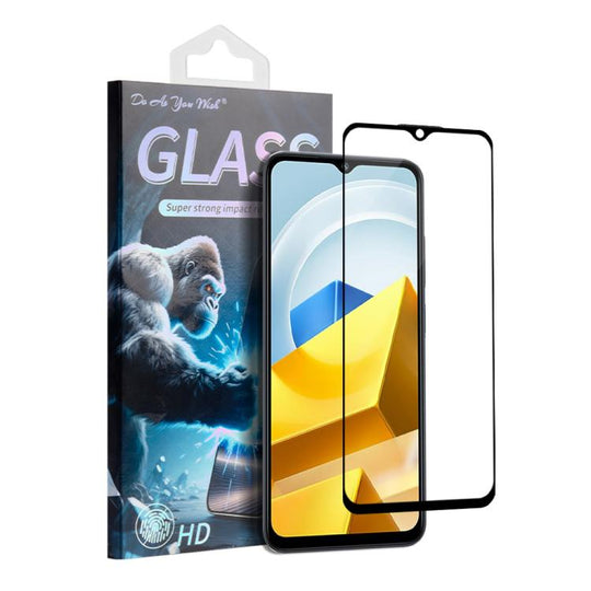 For Xiaomi Poco M5 Do As You Wish Silk Screen Printed HD Tempered Glass Film(Black)