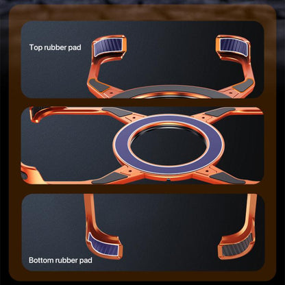 For iPhone 17 Pro Aluminum Alloy Frameless 360-Degree Rotating Phone Case(Blue) - iPhone 17 Pro Cases by buy2fix | Online Shopping UK | buy2fix