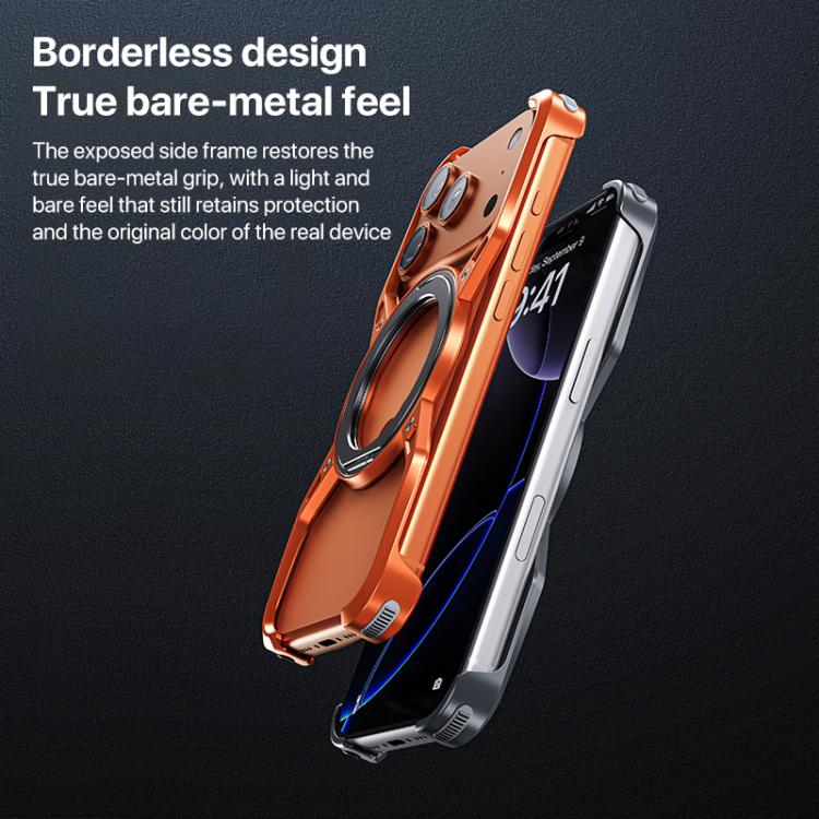 For iPhone 17 Pro Max Aluminum Alloy Frameless 360-Degree Rotating Phone Case(Blue) - iPhone 17 Pro Max Cases by buy2fix | Online Shopping UK | buy2fix