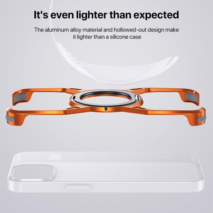 For iPhone 17 Pro Max Aluminum Alloy Frameless 360-Degree Rotating Phone Case(Blue) - iPhone 17 Pro Max Cases by buy2fix | Online Shopping UK | buy2fix