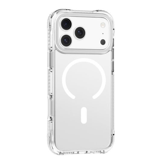 For iPhone 18 Pro Max / 17 Pro Max Mutural Transparent Color Series PC+TPU Magnetic MagSafe Phone Case(White)