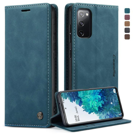 For Samsung Galaxy S20 FE CaseMe 013 Multifunctional Horizontal Flip Leather Case with Holder & Card Slot & Wallet(Blue) by CaseMe