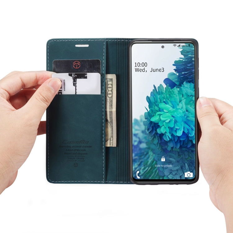 For Samsung Galaxy S20 FE CaseMe 013 Multifunctional Horizontal Flip Leather Case with Holder & Card Slot & Wallet(Blue) by CaseMe