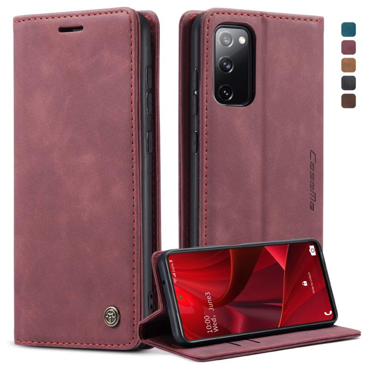 For Samsung Galaxy S20 FE CaseMe 013 Multifunctional Horizontal Flip Leather Case with Holder & Card Slot & Wallet(Wine Red) by CaseMe