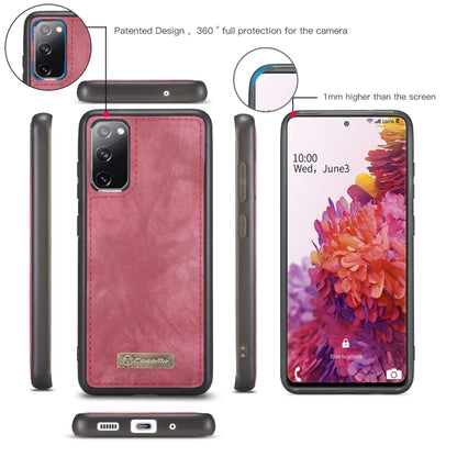 For Samsung Galaxy S20 FE CaseMe 008 Detachable Multifunctional Horizontal Flip Leather Case with Holder & Card Slot & Zipper Wallet & Photo Frame(Red) - Galaxy S20 FE Cases by CaseMe | Online Shopping UK | buy2fix