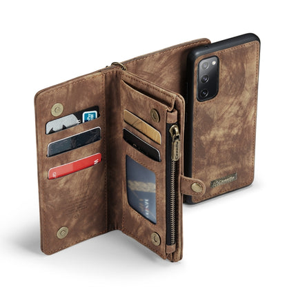 For Samsung Galaxy S20 FE CaseMe 008 Detachable Multifunctional Horizontal Flip Leather Case with Holder & Card Slot & Zipper Wallet & Photo Frame(Brown) - Galaxy S20 FE Cases by CaseMe | Online Shopping UK | buy2fix