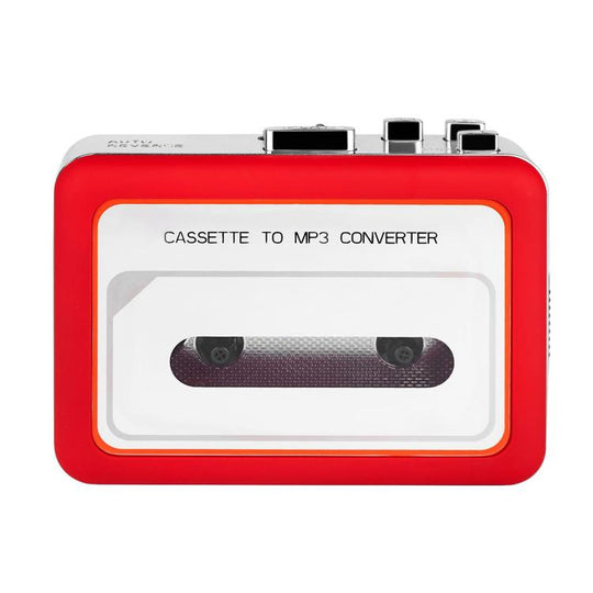 302 Cassette to MP3 Converter Tape Player Portable Dual Speakers(Red)