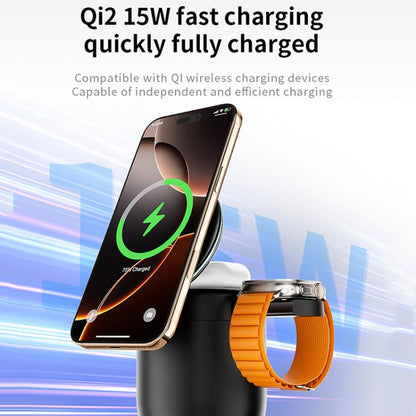C52 Foldable 5 in 1 Desktop Magnetic Wireless Charging Bluetooth Speaker(Orange) - Multifunction Charger by buy2fix | Online Shopping UK | buy2fix