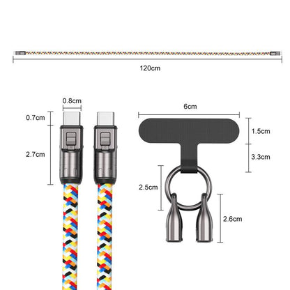 120cm 240W Type-C to Type-C Data Charging Cable Crossbody Phone Lanyard(Pink) - Lanyards & Wrist Straps by buy2fix | Online Shopping UK | buy2fix