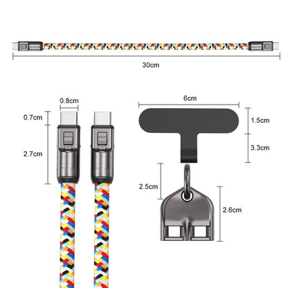 30cm 240W Type-C to Type-C Data Charging Cable Phone Anti-lost Wrist Short Strap(Blue) - Lanyards & Wrist Straps by buy2fix | Online Shopping UK | buy2fix