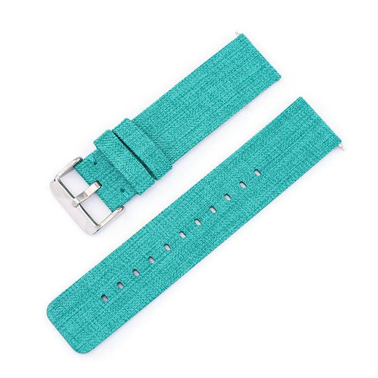 12mm Stainless Steel Pin Buckle Nylon Woven Canvas Watch Band(Green Silver)