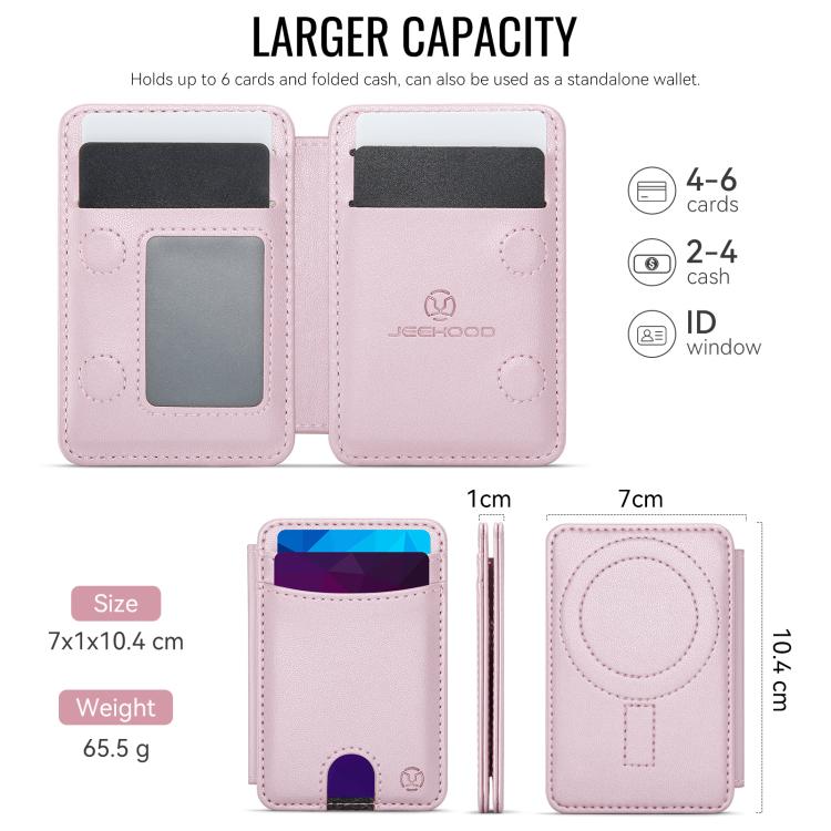 JEEHOOD J10 RFID Magnetic Card Bag(Pink) - Adhesive Card Holders by JEEHOOD | Online Shopping UK | buy2fix