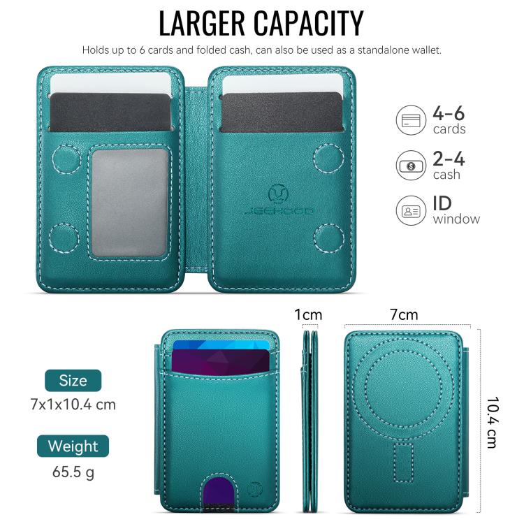JEEHOOD J10 RFID Magnetic Card Bag(Green) - Adhesive Card Holders by JEEHOOD | Online Shopping UK | buy2fix