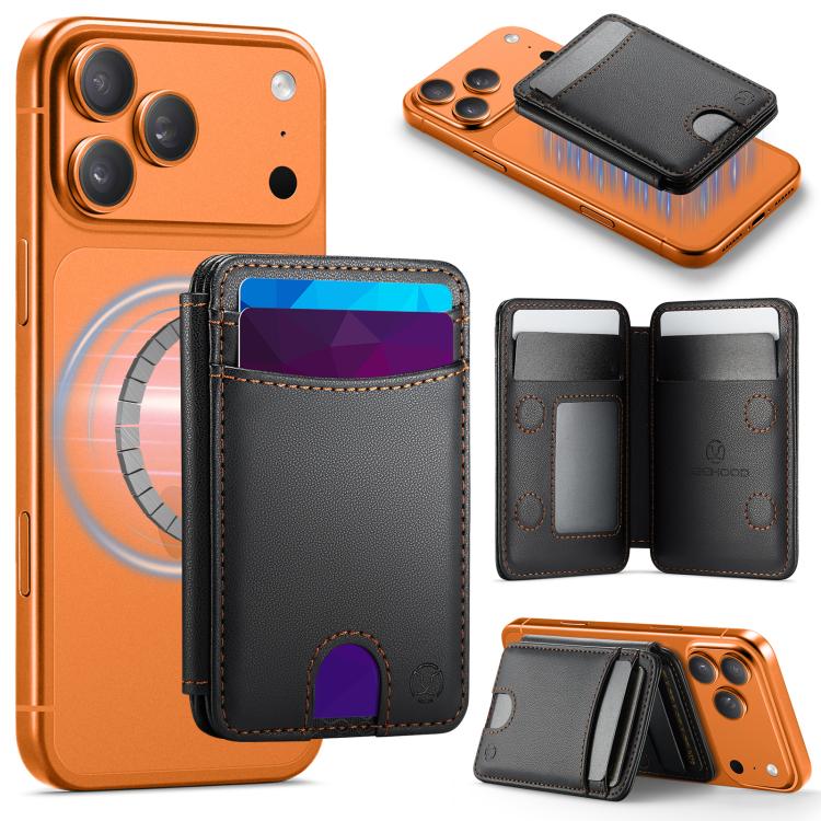 JEEHOOD J10 RFID Magnetic Card Bag(Black) - Adhesive Card Holders by JEEHOOD | Online Shopping UK | buy2fix