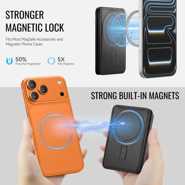 JEEHOOD J10 RFID Magnetic Card Bag(Black) - Adhesive Card Holders by JEEHOOD | Online Shopping UK | buy2fix