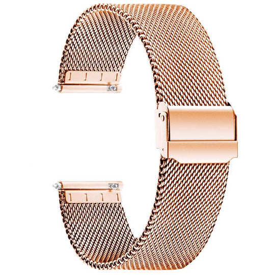 15mm Milanese Buckle Stainless Steel Watch Band(Rose Gold)